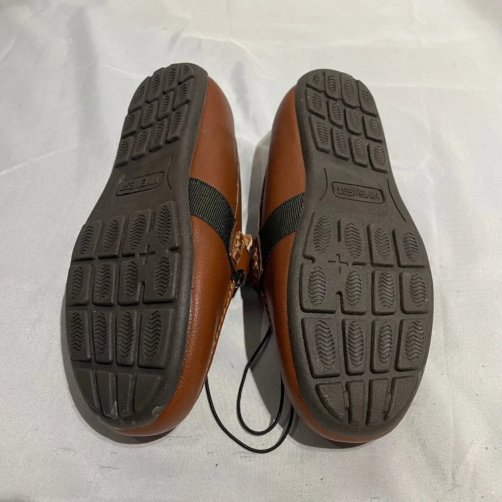 Nine West Damian Youth Loafers Cognac Brown Slip On Driver‎ Shoes Size 13 9KF